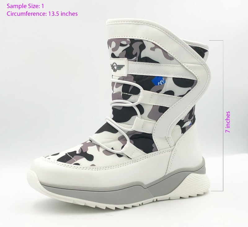 REDVOLUTION Girls Boys Unisex Snow Boots Slip-Resistant Waterpoof Winter Fashion Shoe (450K white, big kid 2) - Image 3